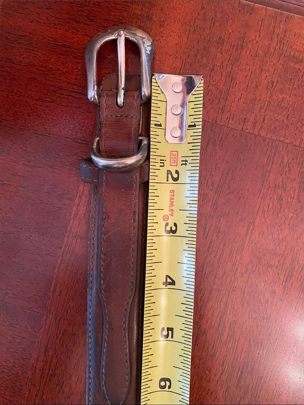 Unisex Brown Leather RANGER Belt with Solid Brass Buckle